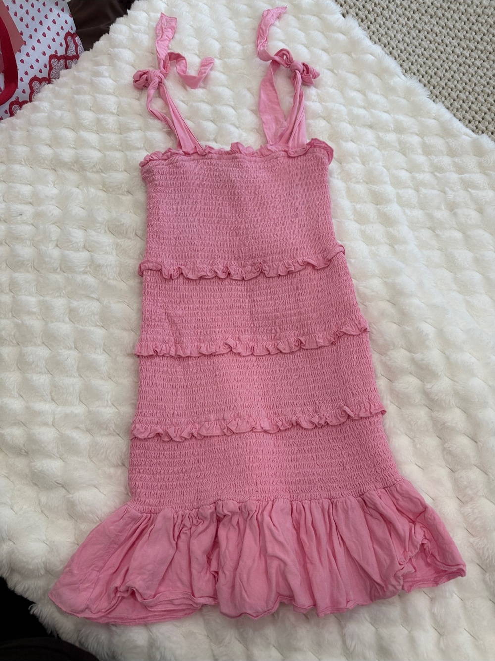 Katie J NYC Pink Ruffle Tiered Sundress